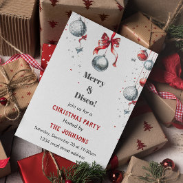 Disco Christmas Party Invitation Inbjudningar