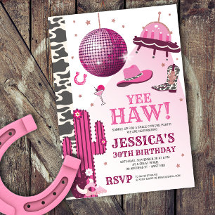 Disco Cowgirl Bachelorette Party Inbjudningar