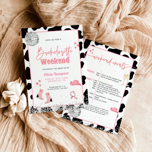 Disco Cowgirl Bachelorette Party | Space Cowgirl I Inbjudningar (Skapare uppladdad)