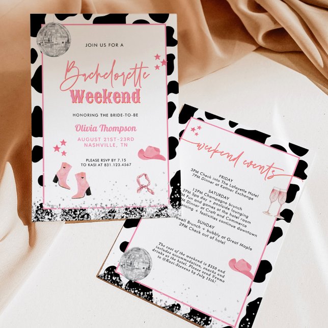 Disco Cowgirl Bachelorette Party | Space Cowgirl I Inbjudningar (Skapare uppladdad)
