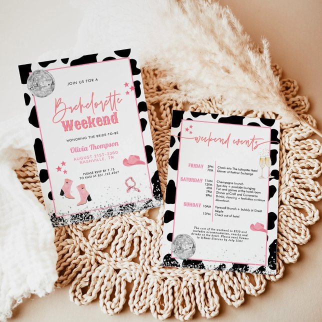 Disco Cowgirl Bachelorette Party | Space Cowgirl I Inbjudningar (Skapare uppladdad)