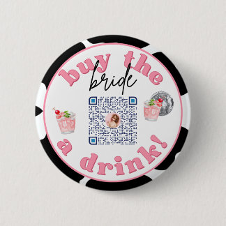 Disco Cowgirl Bachelorette Party Venmo QR Code Pin Knapp