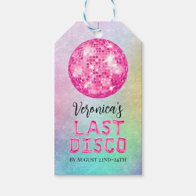 Disco Cowgirl Bachelorette Tack Gift Märkres Presentetikett (Framsidan)