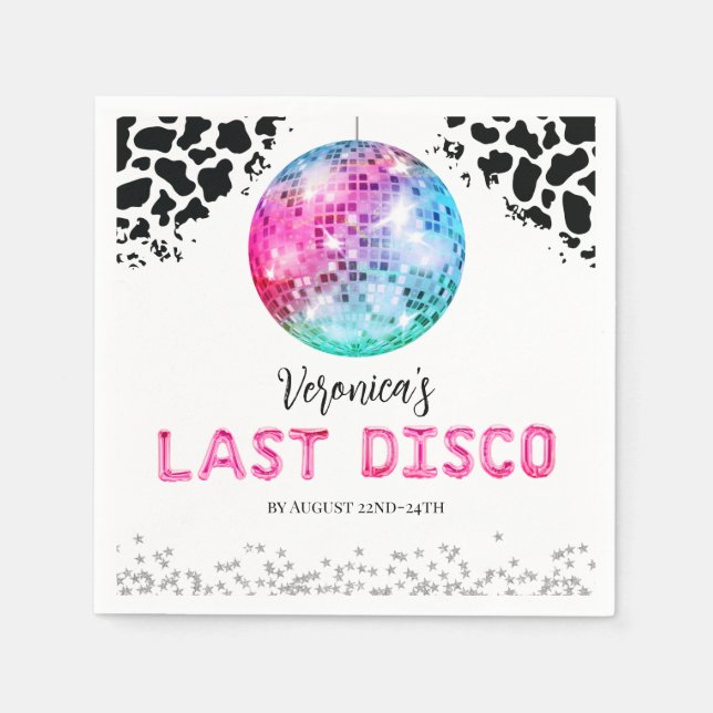 Disco Cowgirl Bachelorette Tack Pappersservett (Framsidan)