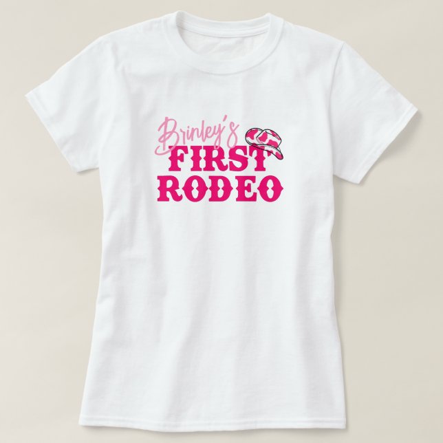 Disco Cowgirl First Rodeo T Shirt (Design framsida)