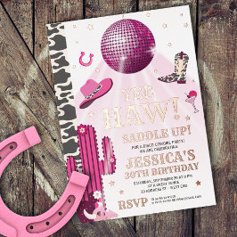 Disco cowgirl födelsedagsfest inbjudan