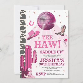 Disco Cowgirl Födelsedagsfest Inbjudningar