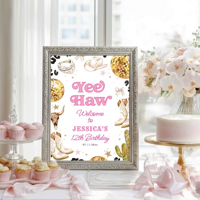 Disco Cowgirl Nashville Rodeo Birthday Welcome Poster (Skapare uppladdad)