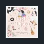 Disco Cowgirl Nashville Rosa Rodeo | Bachelorette Pappersservett<br><div class="desc">Lägg till en roligt och festiv beröring till firande med personlig servetter för bröllop, födelsedagar och annat party. Det finns flera namn som man skulle kunna kalla detta tema. Vissa kallar det "Boots and Bling". Andra kan kalla det "Brides Last Disco". Spelar ingen roll att du bestämmer dig för att...</div>