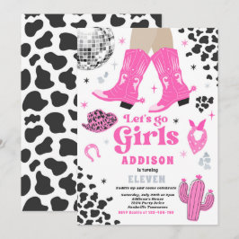 Disco Cowgirl Nashville Rosa Rodeo Födelsedagsfest Inbjudningar