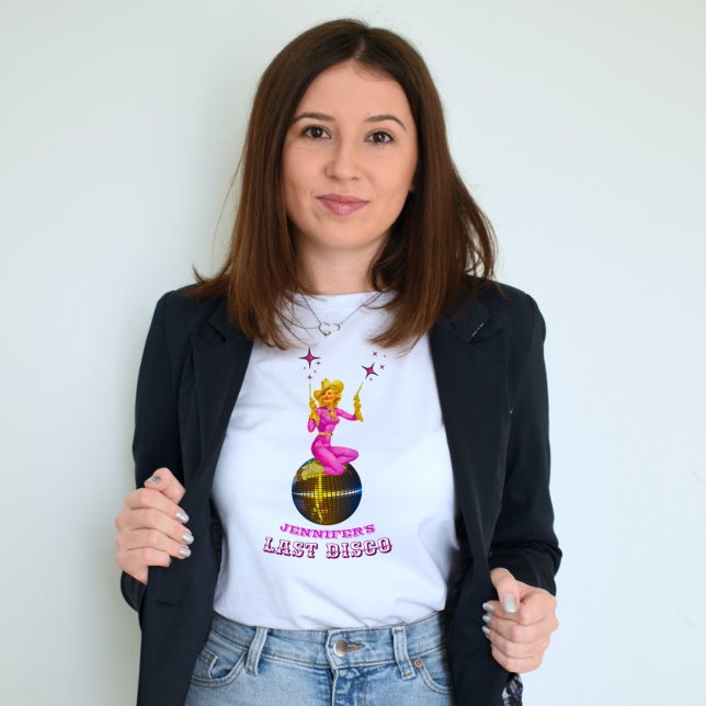 Disco Cowgirl Retro Bachelorette Party T-Shirt (Skapare uppladdad)
