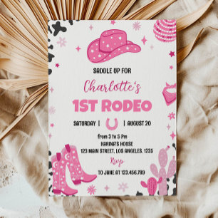 Disco Cowgirl Rodeo Western Birthday-inbjudan Inbjudningar