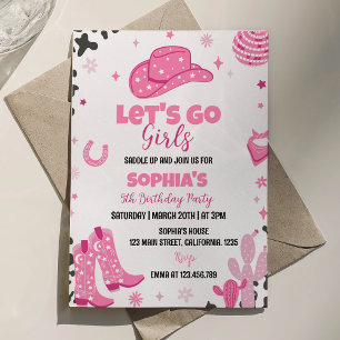 Disco Cowgirl Rodeo Western Birthday-inbjudan Inbjudningar