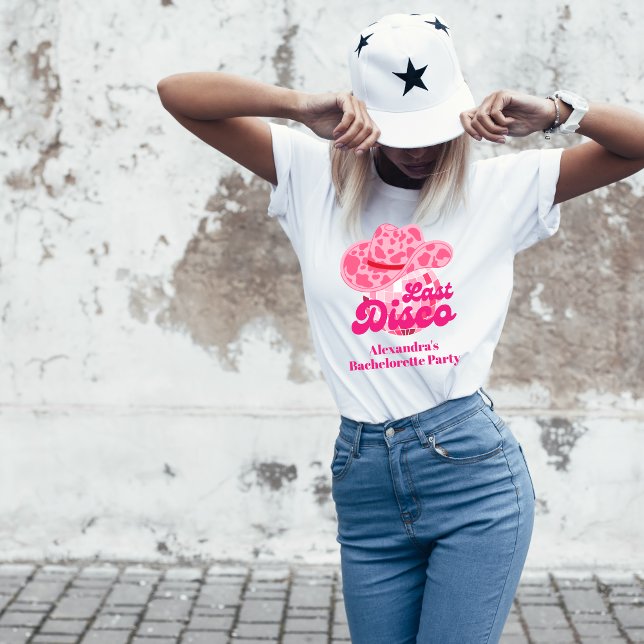 Disco Cowgirl Rosa Rodeo Bachelorette Party T Shirt (Skapare uppladdad)