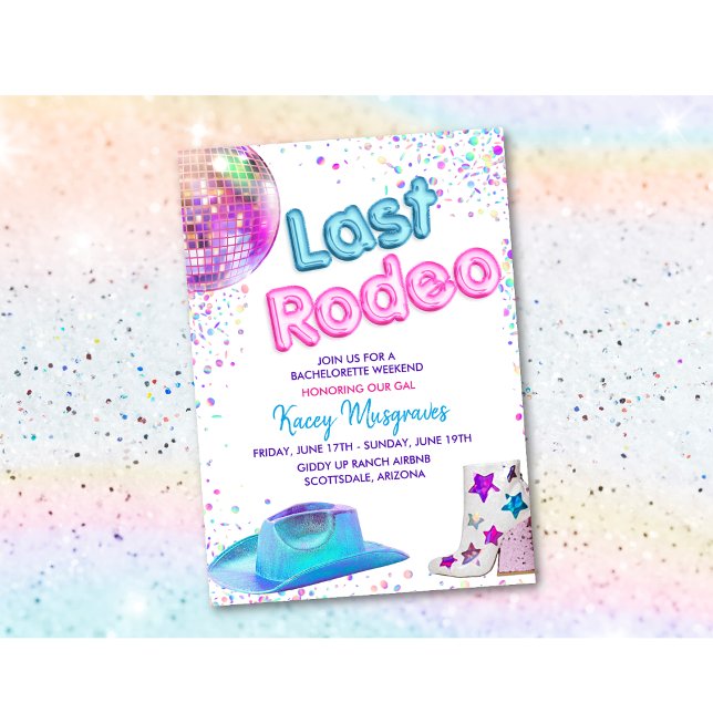Disco Cowgirl Sällskapsfest Itinerary Inbjudningar (Skapare uppladdad)