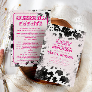 Disco Cowgirl Shock rosa Western Bachelorette Part Inbjudningar