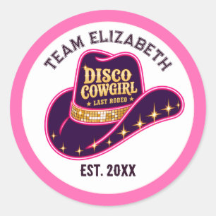 Disco Cowgirl Sista Rodeo Team Brud Möhippa Runt Klistermärke