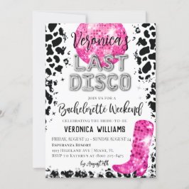 Disco Cowgirl Sistaminuten Invitation Inbjudningar