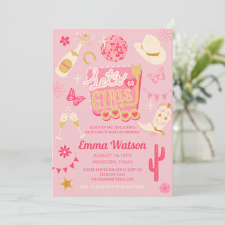 Disco Cowgirl Skojigaste Flicka Party Inbjudningar