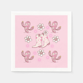 Disco Cowgirl-stövel och Kaktus Pappersservett