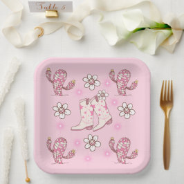 Disco Cowgirl Stövlar Kaktus och Blommor