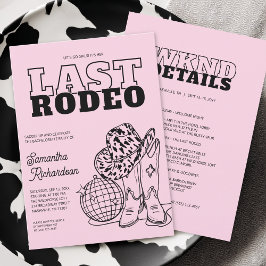 Disco Cowgirl Systerbröllop Weekend Itinerary Inbjudningar