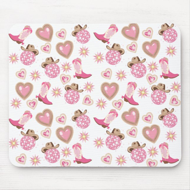Disco Cowgirl Valentine Mouse Pad Musmatta (Framsidan)