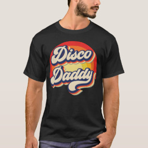 Disco Daddy Regnbåge Groovy Retro Män Pappa Rolig T Shirt