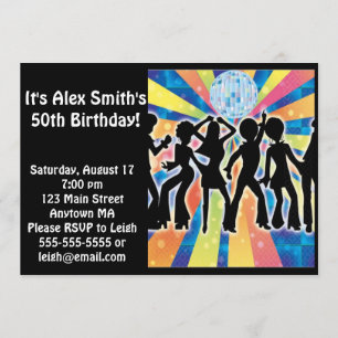 Disco Dance Kid Vuxen Birthday-inbjudan Inbjudningar