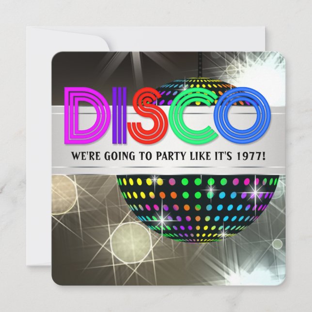 Disco Dance Party Inbjudningar (Framsida)