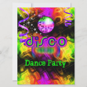 Disco Dance Party Psychedelic-musik Inbjudningar