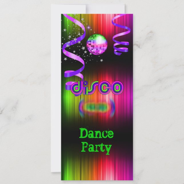 Disco Dance Party Spegel Boll Inbjudningar (Framsida)