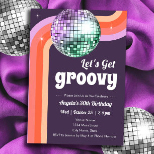 Disco Dance Party Vuxen Birthday Inbjudningar