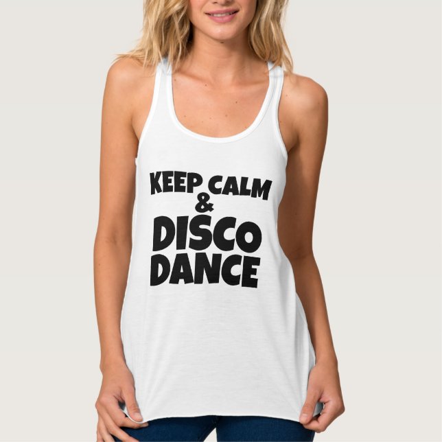 DISCO DANCE T-SHIRTS TEES TANKTOPS LINNE MED RACERBACK  (Framsida)