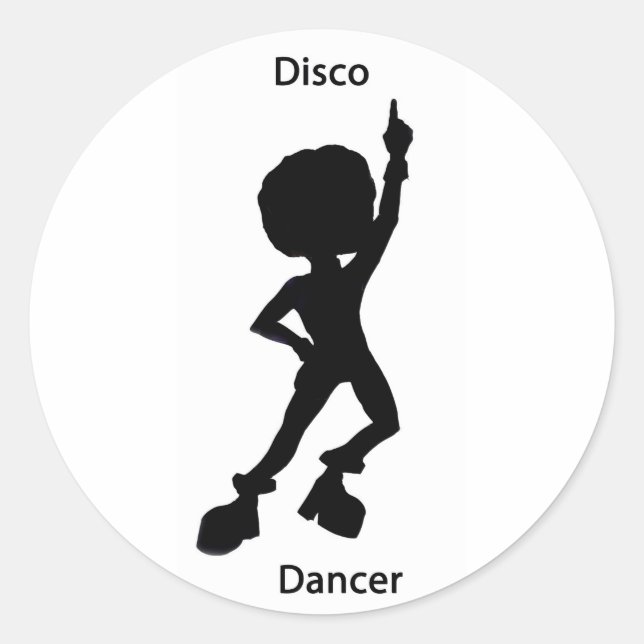 Disco dancer runt klistermärke (Framsida)