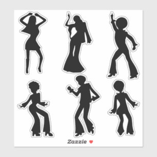 Disco Dancers Silhouettes Sticker Klistermärken
