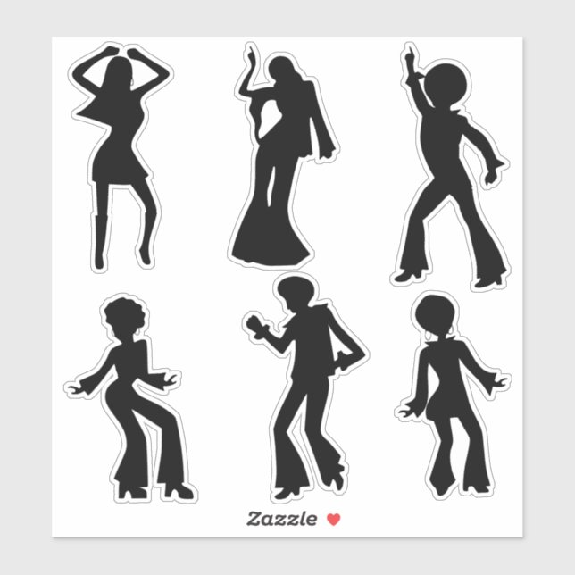 Disco Dancers Silhouettes Sticker Klistermärken (Ark)