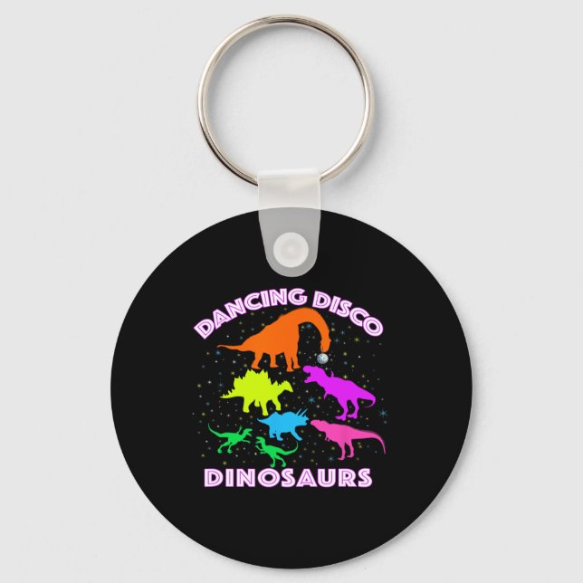 Disco Dancing Dinosaurs Prove Awesome Teacher Pres Nyckelring (Framsida)