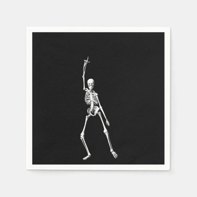 Disco Dancing Halloween Skeleton Napkin Pappersservett (Framsidan)