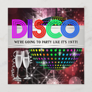 Disco danparty inbjudningar