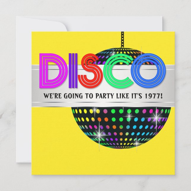 Disco danparty inbjudningar (Framsida)