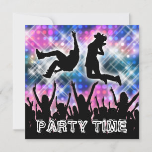 Disco dans 80 temaparty klär sig upp inbjudningar