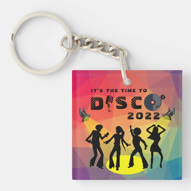Disco dansar golv retro multifärgad firande (Framsidan)