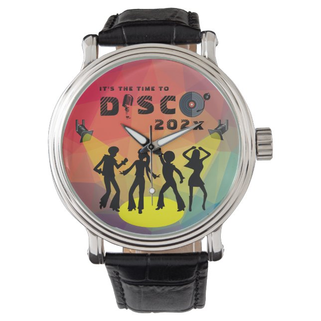 Disco dansar golv retro multifärgad firande armbandsur (Framsida)