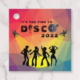Disco dansar golv retro multifärgad firande gåvor etiketter