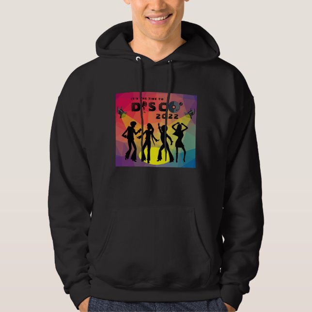Disco dansar golv retro multifärgad firande hoodie (Framsida)