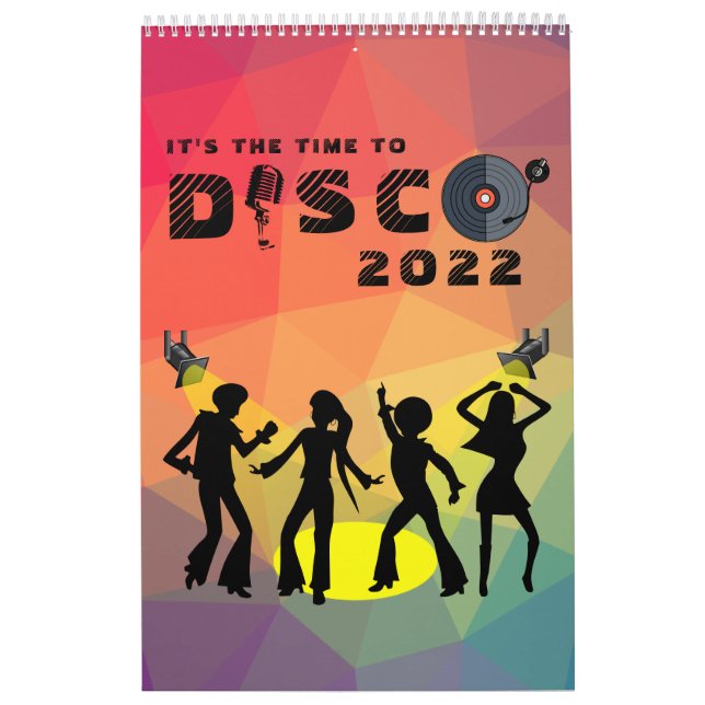 Disco dansar golv retro multifärgad firande kalender (Omslag)