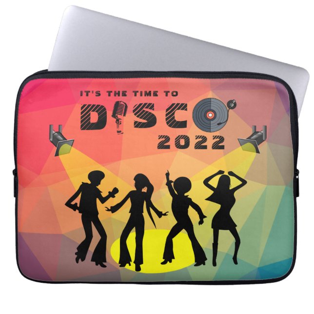 Disco dansar golv retro multifärgad firande laptop fodral (Framsidan)