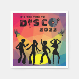 Disco dansar golv retro multifärgad firande pappersservett