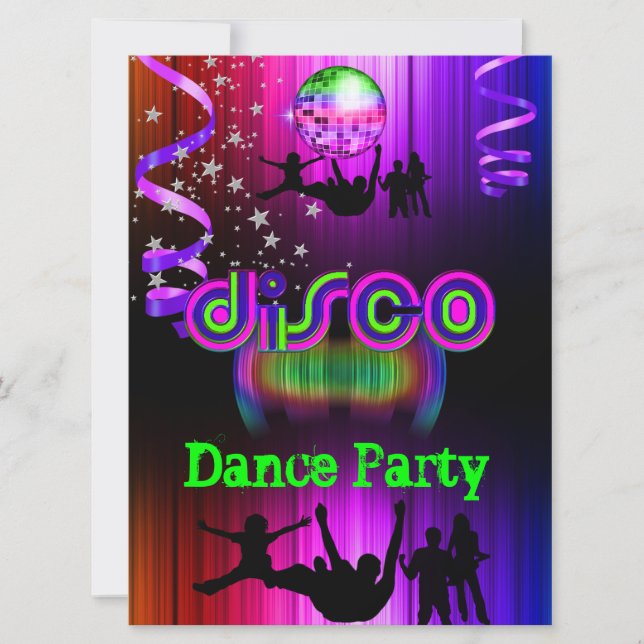 Disco dansevenemang folkmassa rave inbjudningar (Framsida)